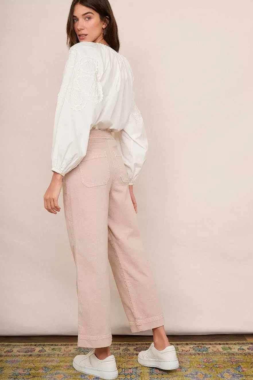 WYSE London Holiday-Allie Flare Cropped Jean - Dusky Pink