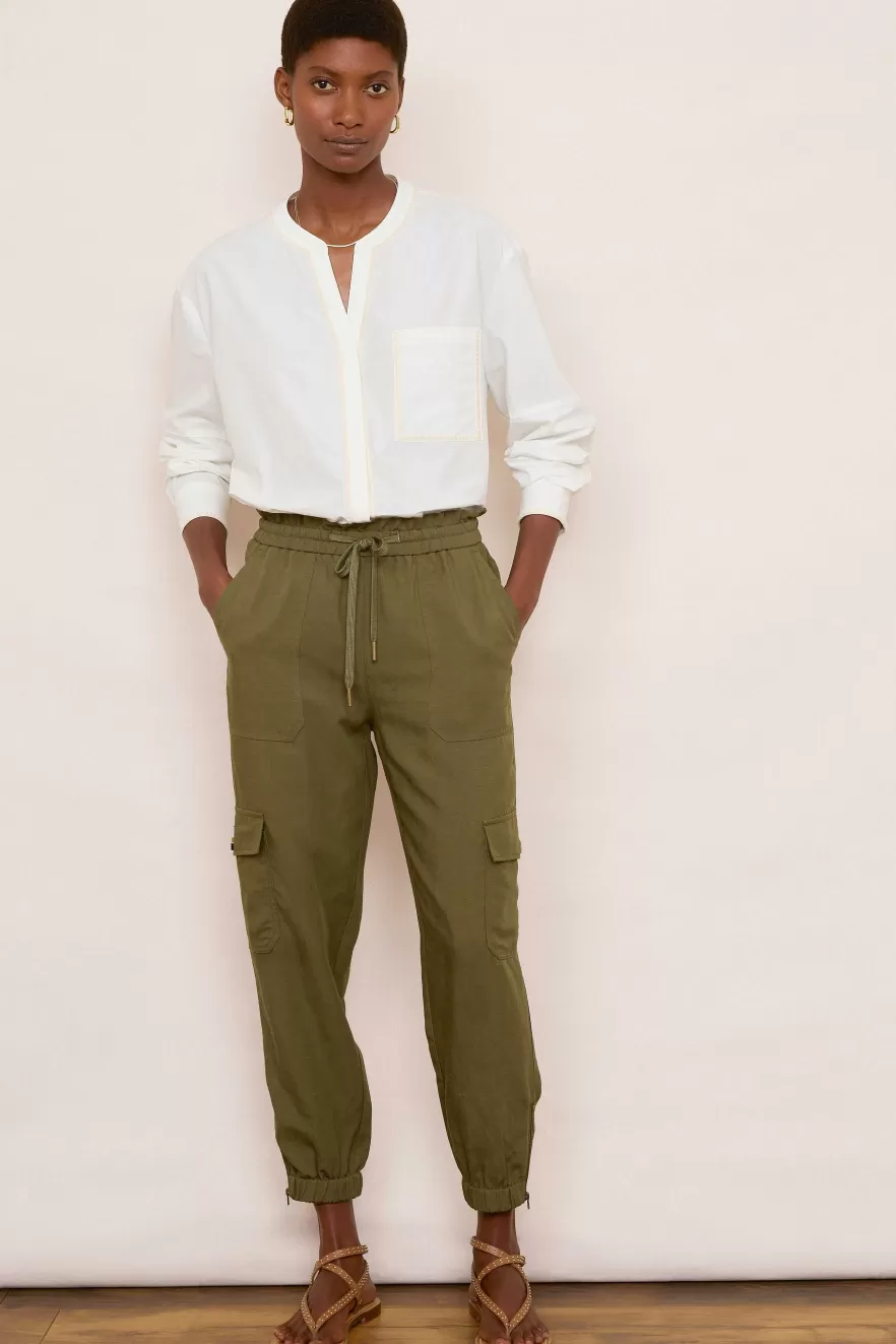 WYSE London Trousers-Aniyah Cargo Trouser - Khaki