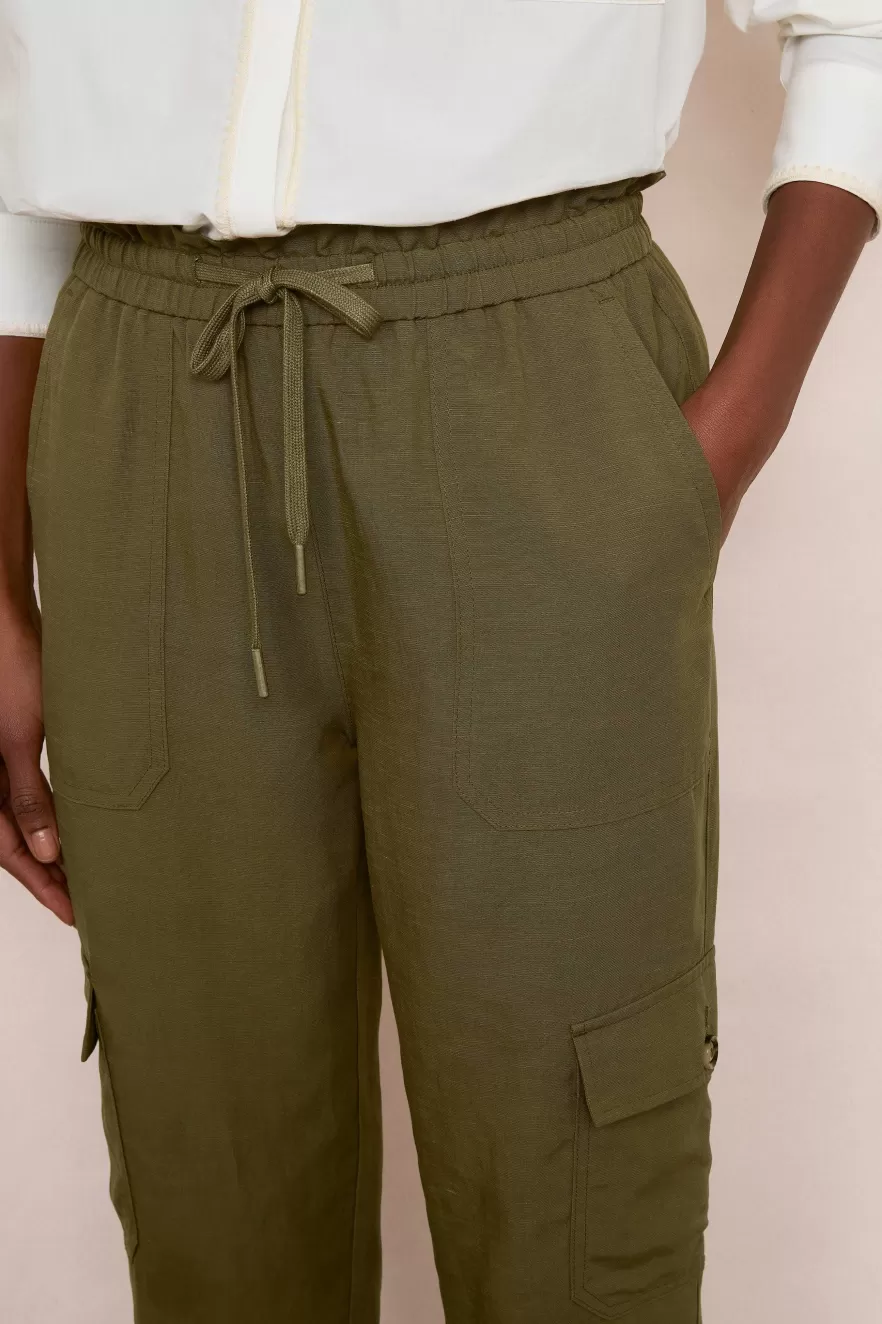 WYSE London Trousers-Aniyah Cargo Trouser - Khaki