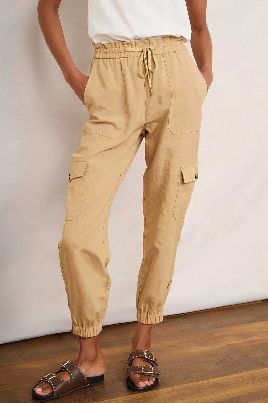 WYSE London Trousers-Aniyah Cargo Trouser - Tan