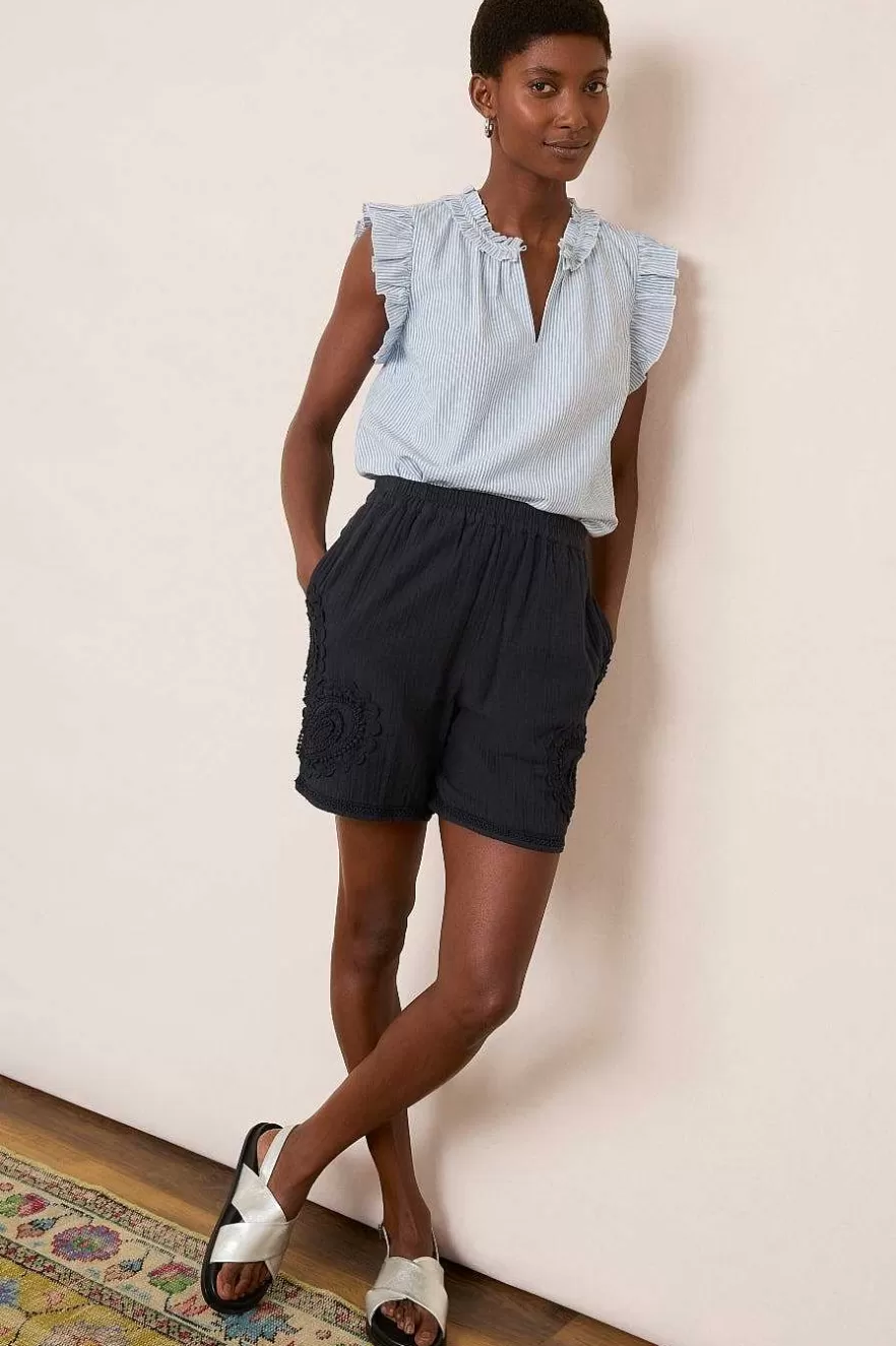 WYSE London Holiday-Annalee Double Gauze Short - Midnight