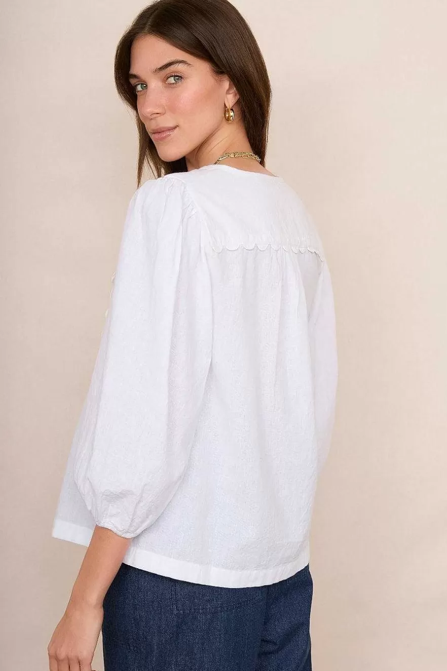 WYSE London Linen-Arlo Blouse - White