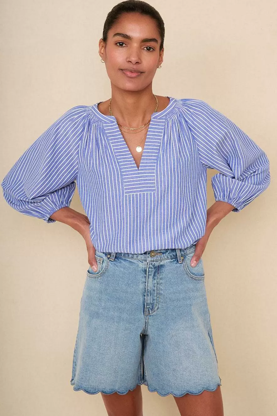 WYSE London Holiday-Brielle Long Scallop Short - Mid Wash