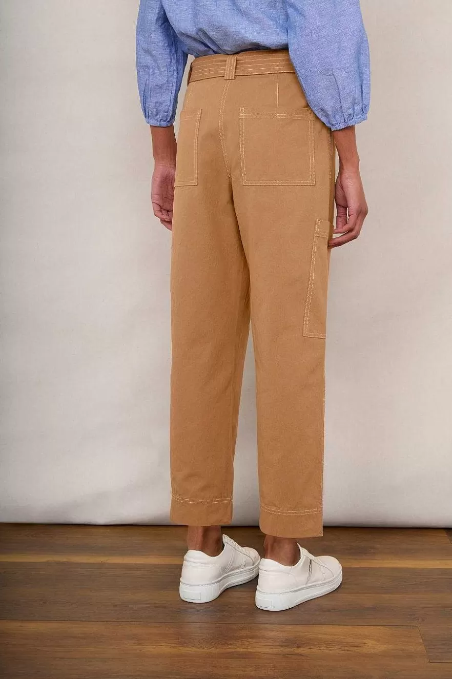 WYSE London Trousers-Dee Cargo Trouser - Tan