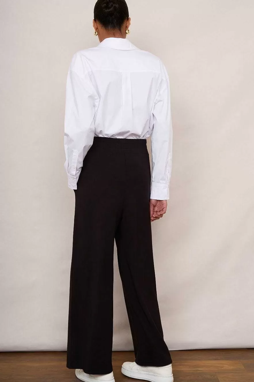 WYSE London Trousers-Delphine Pull On Trouser - Black