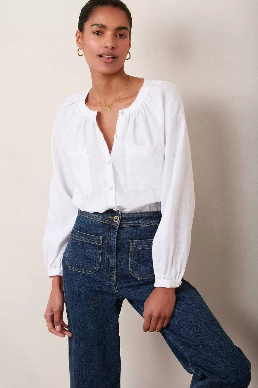 WYSE London Linen-Monica Linen Shirt - White