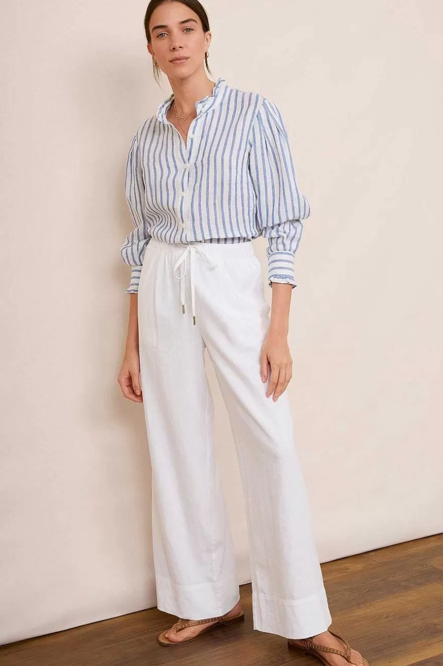 WYSE London Trousers-Ottoline Linen Trouser - White