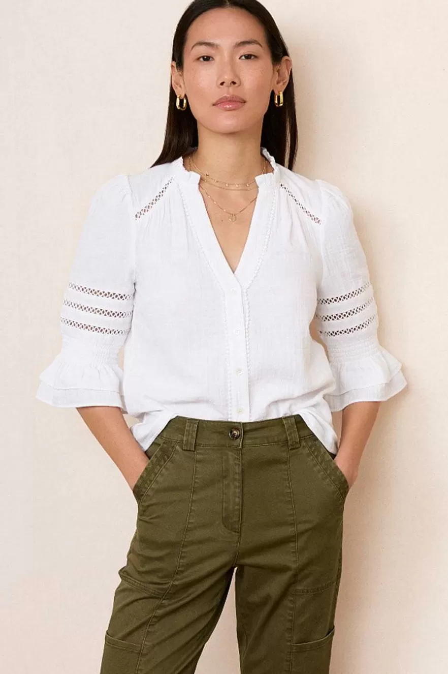 WYSE London Tops-Parker Blouse - White