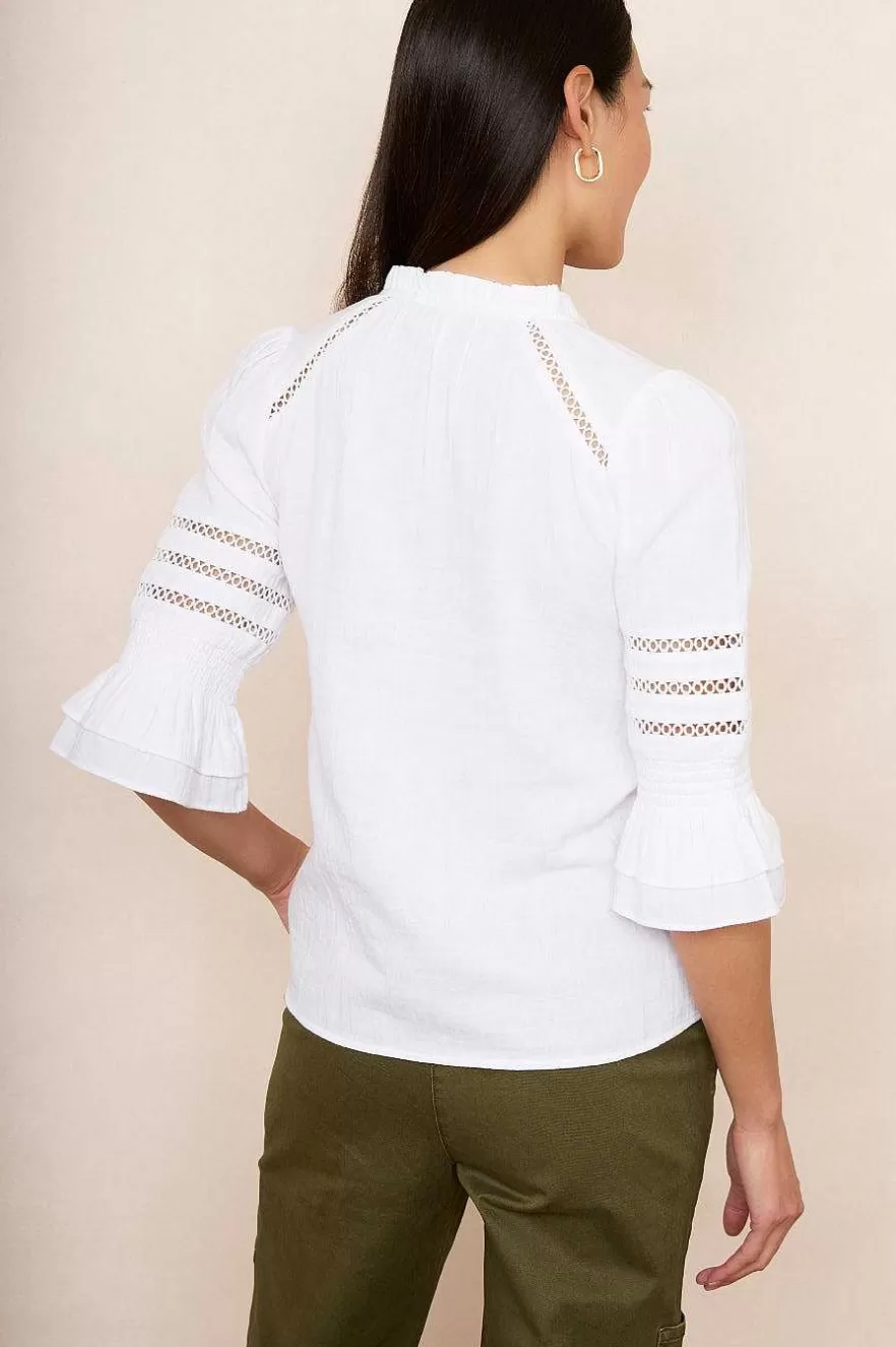 WYSE London Holiday-Parker Blouse - White