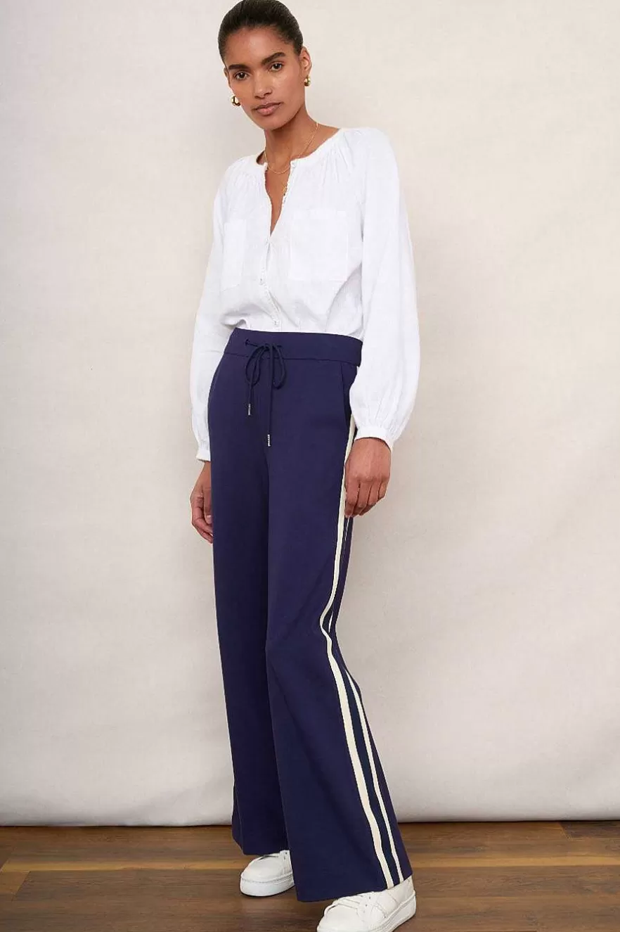 WYSE London Trousers-Penny Ponte Wide Leg Trouser - Midnight