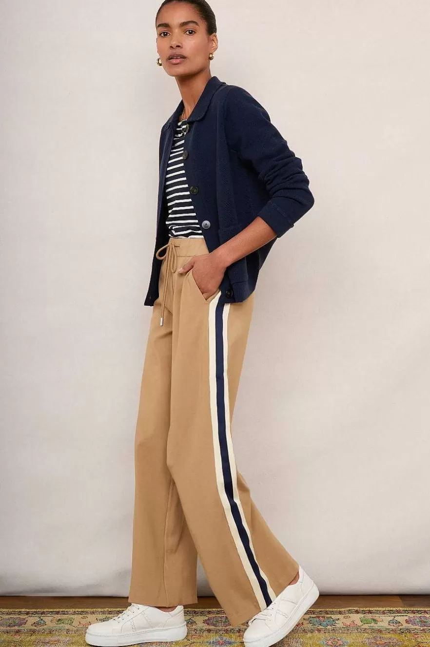 WYSE London Longer Lengths-Penny Ponte Wide Leg Trouser - Tan