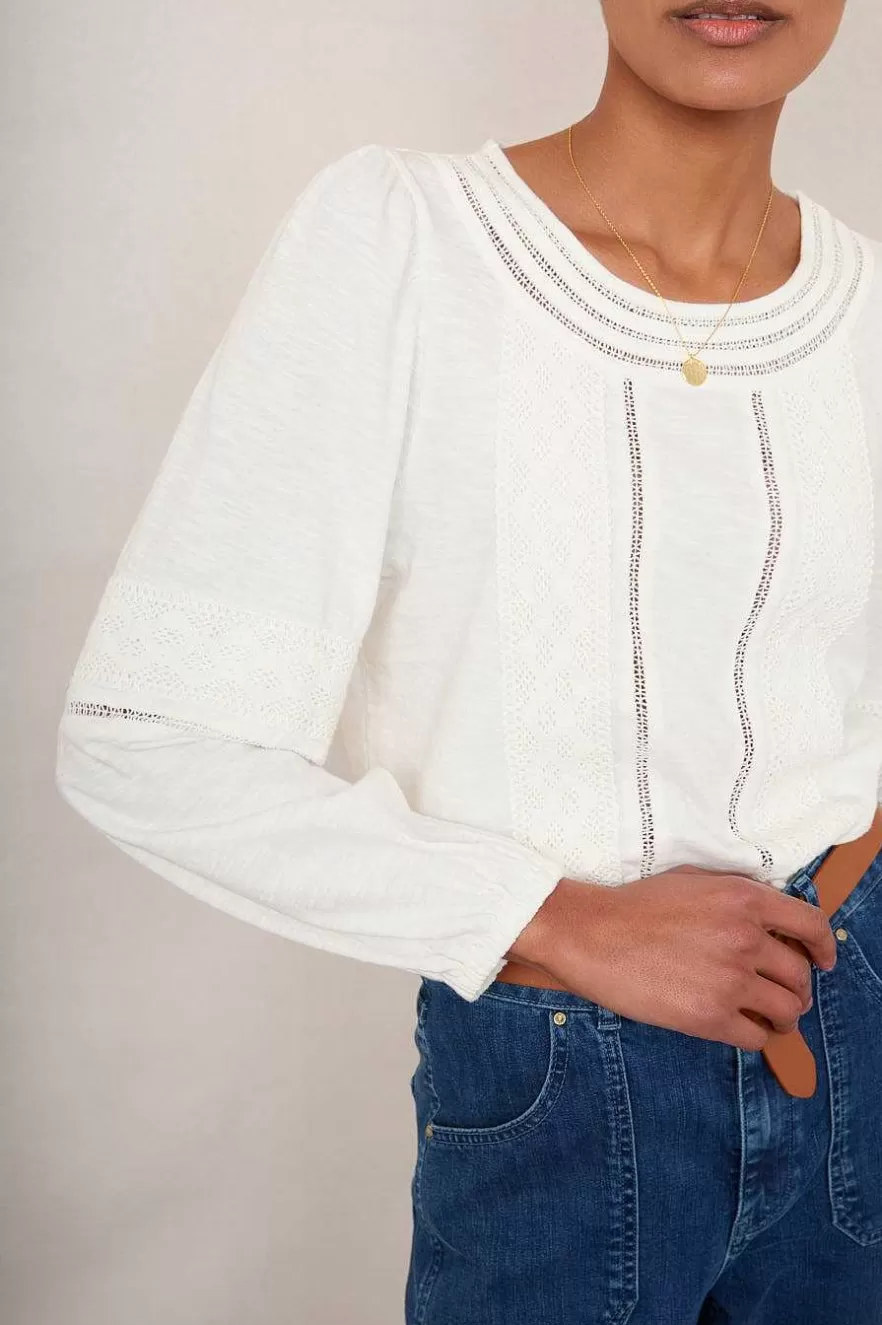 WYSE London Tops-Shellie Lace Top - Ivory