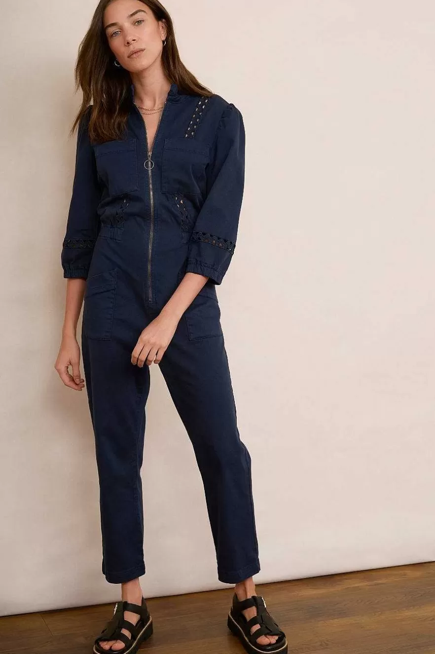 WYSE London Dresses & Jumpsuits-Zoe Ric Rac Jumpsuit - Midnight